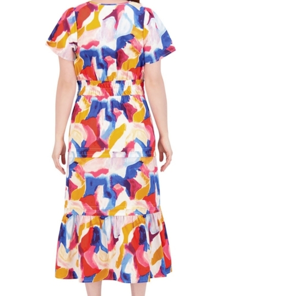 Colorful Abstract Print Women's Dress - Picture 4 of 4